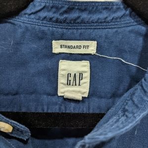 Gap denim collarless button up